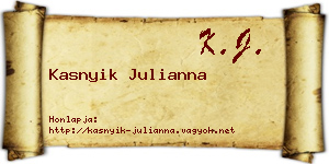 Kasnyik Julianna névjegykártya